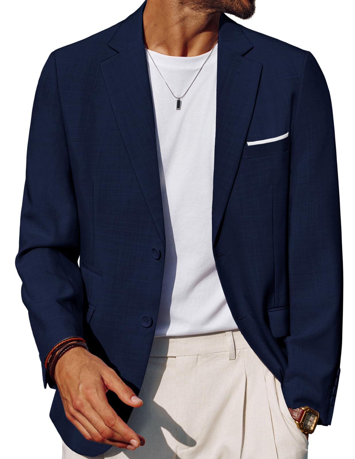 PJ PAUL JONES Mens Casual Sport Coats Two Buttons Lightweight Business Sport Blazer